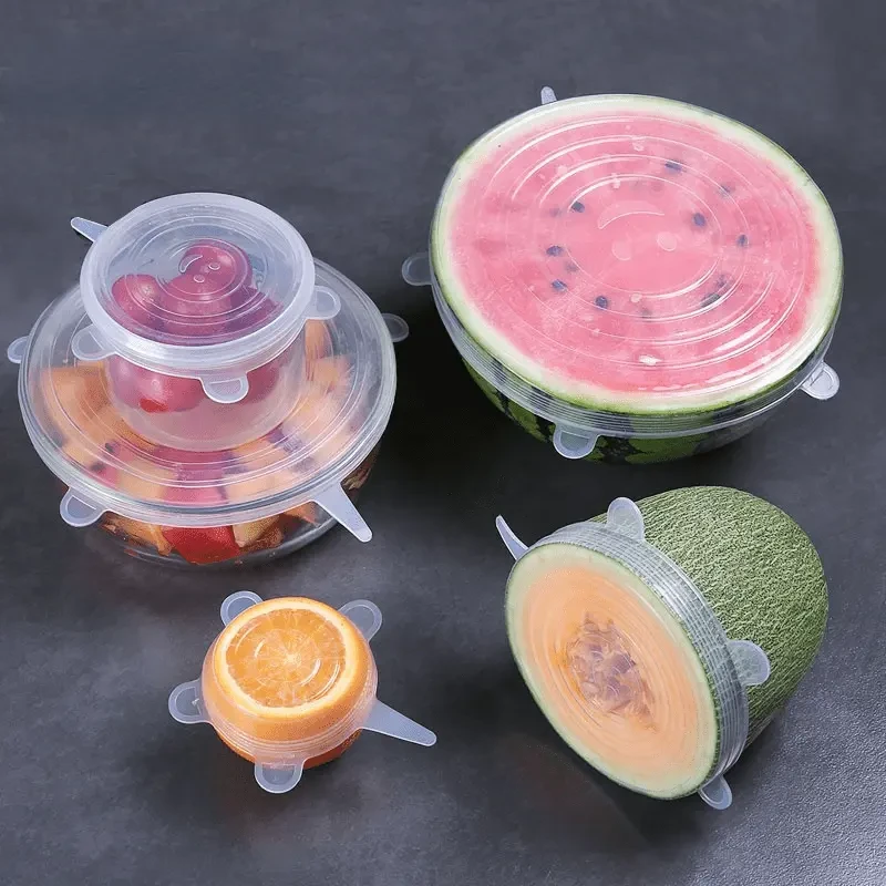 6pcs, Silicone Stretch Lids, Reusable Durable