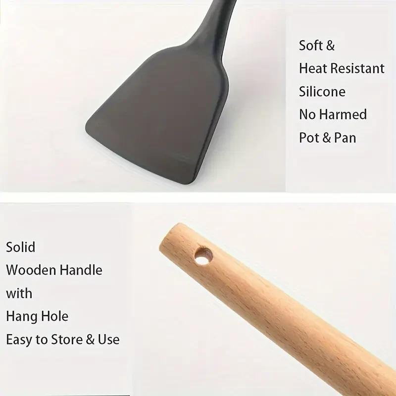 Upgrade your cooking with the 12pcs Silicone Kitchen Utensil Set with Wooden Handles. Heat-resistant, BPA-free, and non-stick, this stylish set is perfect for New Zealand kitchens. Includes turner, spatula, ladle, whisk, and more with a holder for organiz