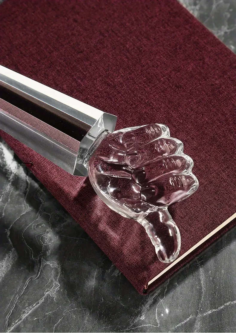 Crystal Glass Thumbs Up Trophy - Finger Sculpture Award for Sports, Classroom, Youngsters & Employee Appreciation, Party Gift
