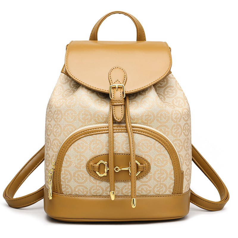 Luxe Leather Women's Backpack with Chic Pull-Belt Detail
