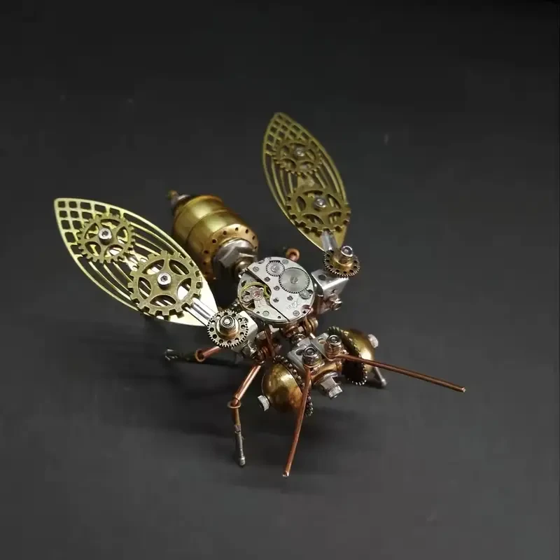 Steampunk Mechanical Bee 3D Puzzle - Golden Metal Insect Model Kit for DIY Craft