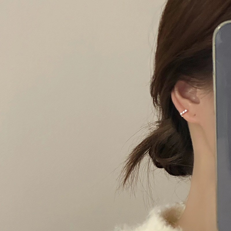 Real 925 Sterling Silver Small Geometric Heart Hoop Earrings