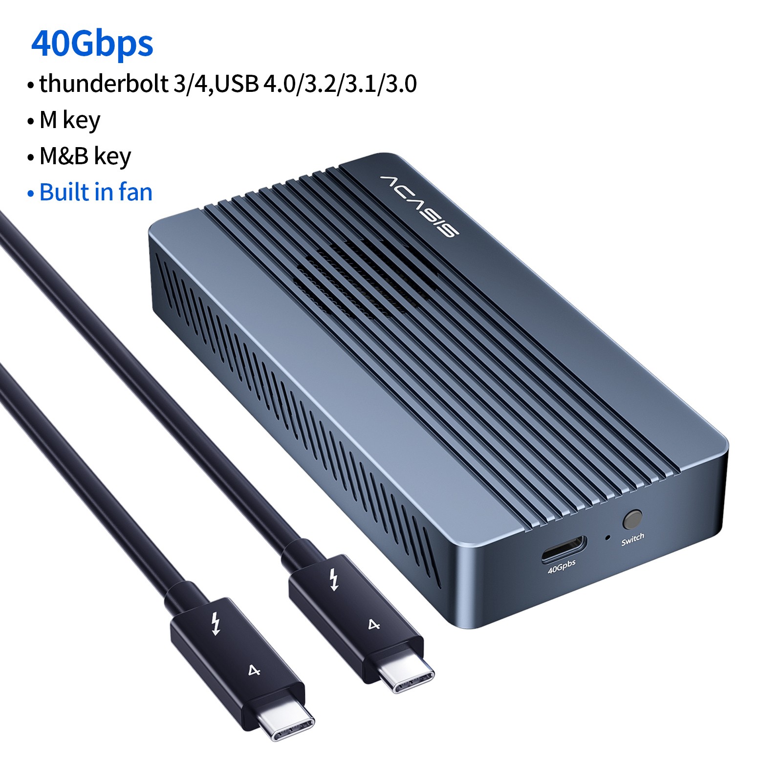 ACASIS 40Gbps USB 4.0 SSD Case - Thunderbolt NVMe M.2 Enclosure for 8TB High-Speed Storage