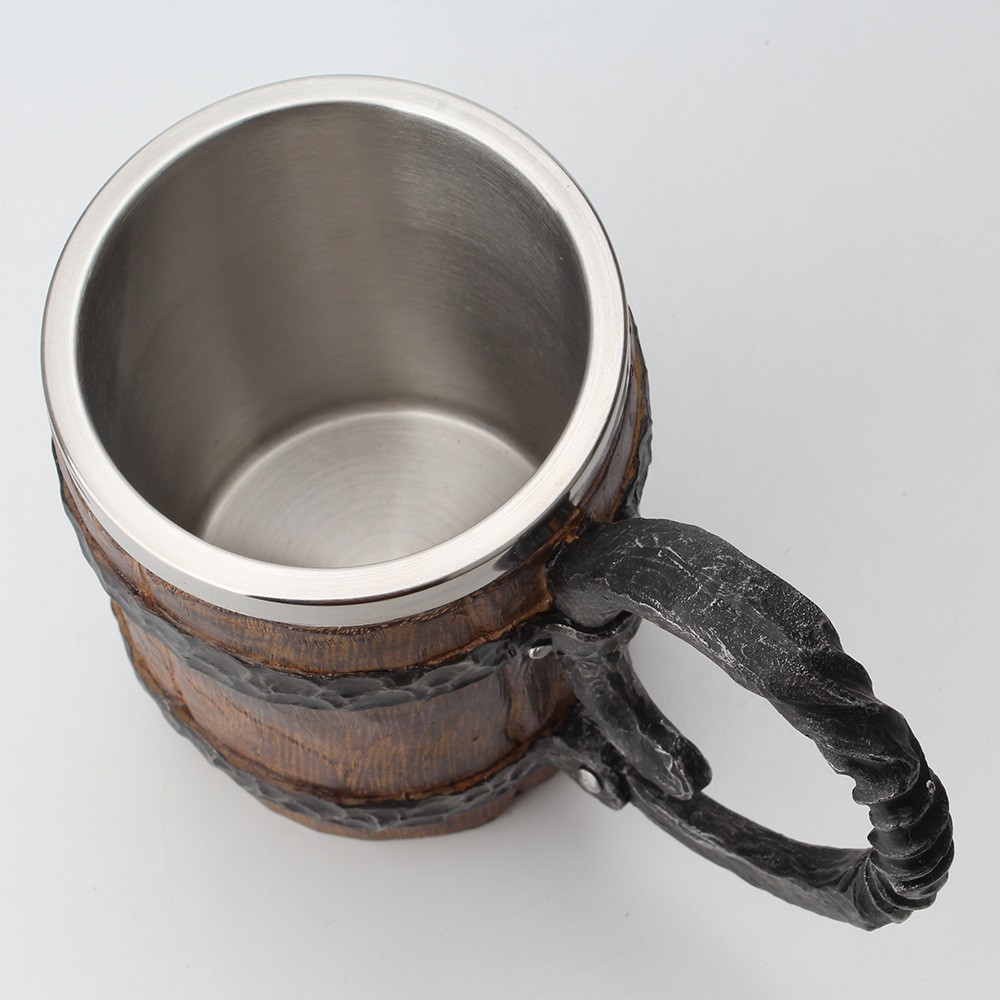 Large Capacity Simulation Wood Cup Beer Steins