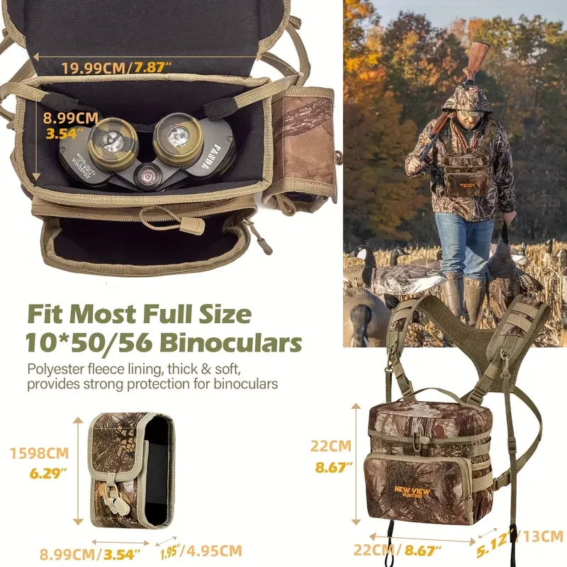 Camo Hunting Chest Pack with Binocular Harness, Rangefinder Pocket & Patented Camouflage Pattern