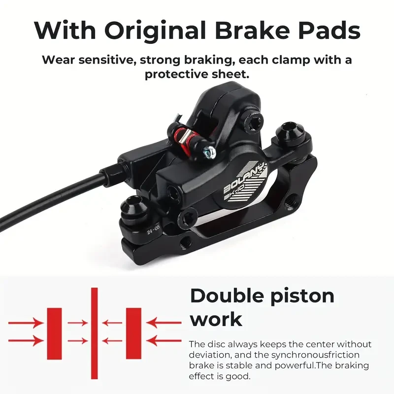 High-Performance Hydraulic Disc Brake Kit with 160mm Rotors for Front and Rear Wheels