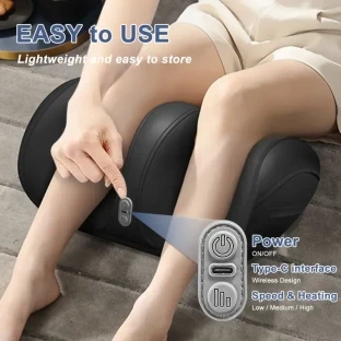 AISZG Foot and Calf Massager with Heat - Rechargeable Shiatsu Therapy for Deep Tissue Relaxation