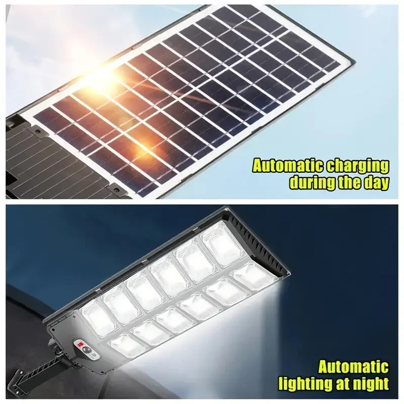 1pc Solar Outdoor Street Light Solar Parking Lot Light, 7000KLED Solar Light, From Dusk to Dawn, Motion Sensor, Commercial Grade