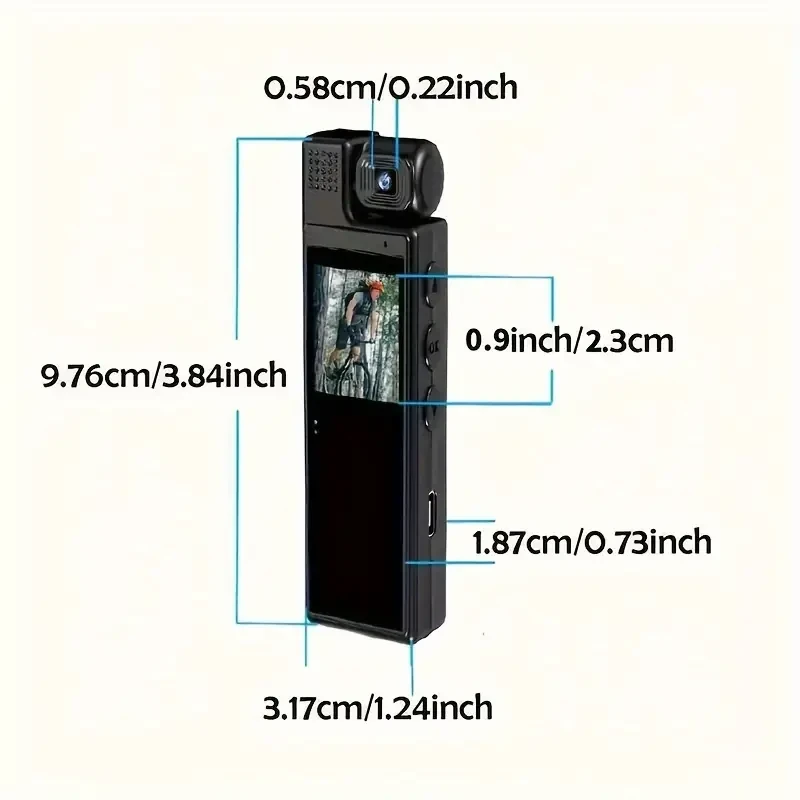 L9 1080P Compact Wearable Camera - Portable Pocket Recorder with 180 Rotatable Lens