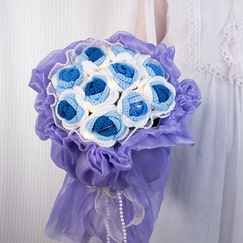 Wool Bouquet Hand Woven Rose