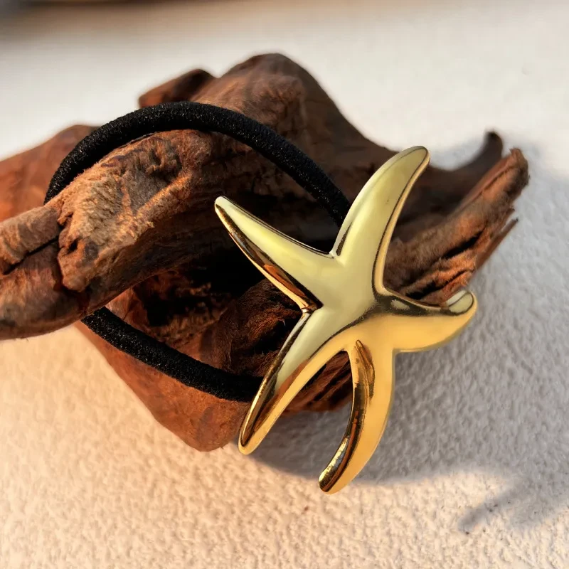 Simple Stainless Steel Hair Ring Animal Starfish