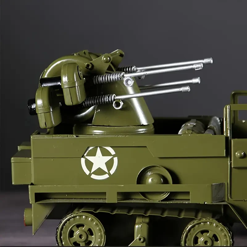 Vintage Military Armored Vehicle Diecast Model Kit, Handcrafted Iron Collectible