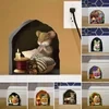 3D Mouse Reading Book in Mouse Hole - Wall Decal Sticker
