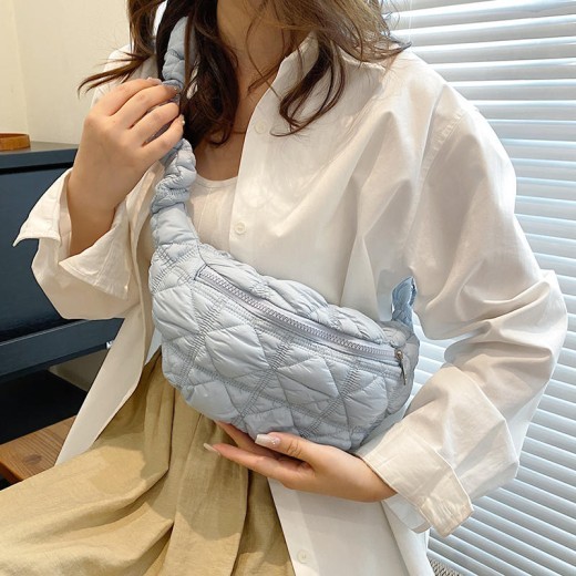 Women's All-match Casual Bubble Mini Pleated Slanted Chest Bag