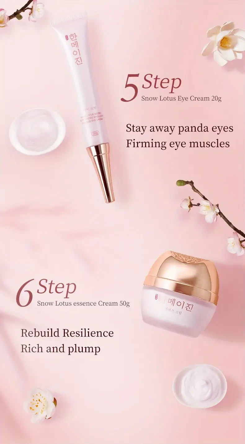 Snow Lotus Moisturizing Skin Gift Set Of 6 Pieces Hydrating And Nourishing Skin, Even Skin Tone Smoothing And Firming Facial Skin Care Set Gifts