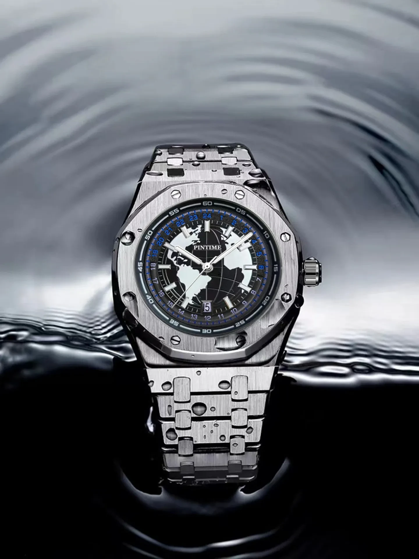 Men's Watch Waterproof Luminous Steel Strap Quartz