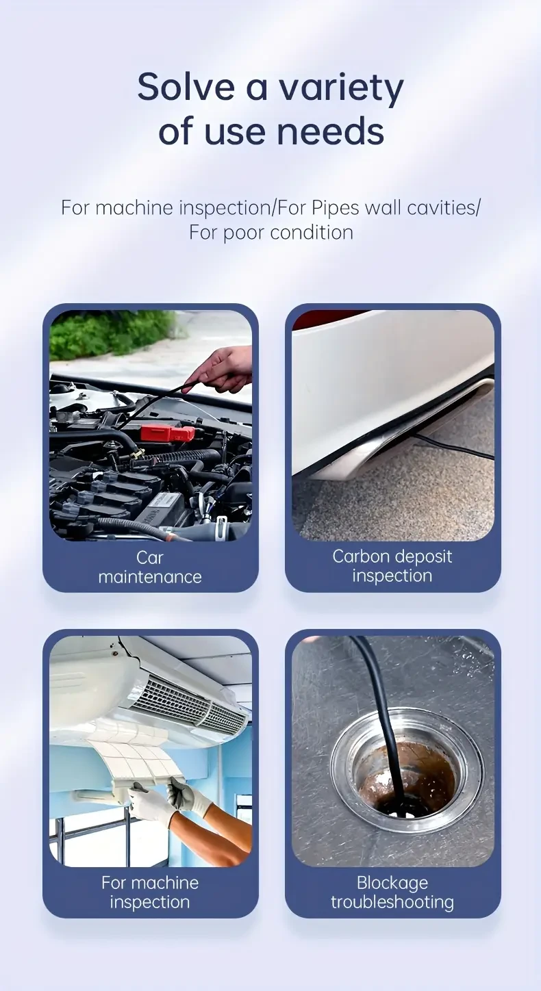 "Explore the INSKAM 4.3-inch Industrial Endoscope the ultimate inspection tool for vehicle maintenance, machine checks, blockage removal, and more. Featuring a waterproof 8mm HD camera, 2000mAh battery, and flexible cable options. Perfect for New Zealan