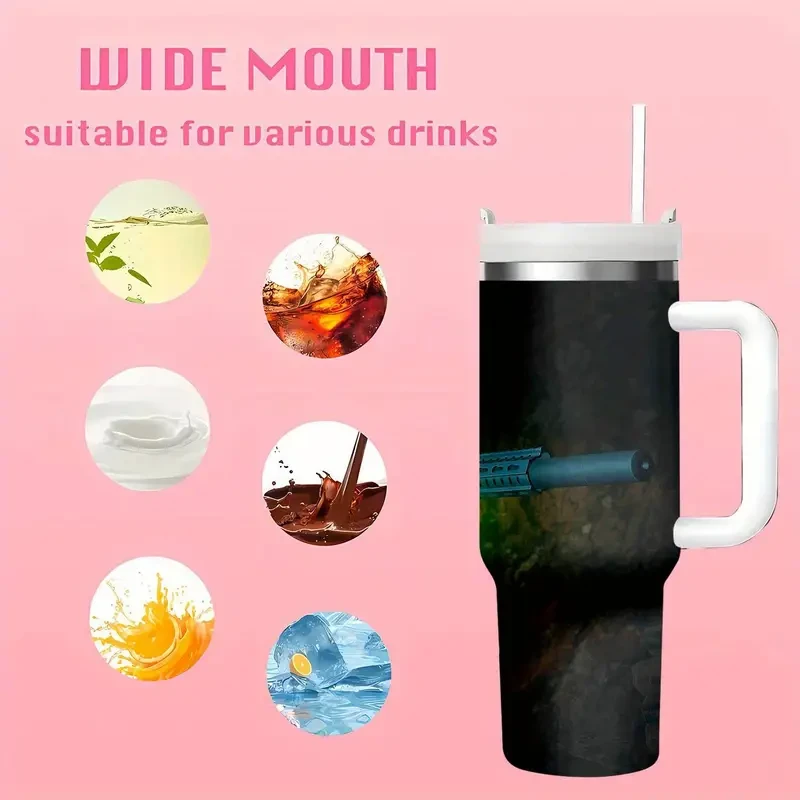 1pc 40Oz Playerunknown'S Battlegrounds Large Stainless Steel Water Bottle, Durable Water Containers, Drinking Cups, Summer Beverage Ware, Kitchen Essentials, Home Kitchen Products BBB12293