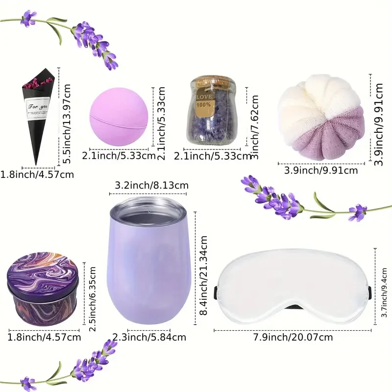 Hot Selling Bath Salt Gift Box Set Creative Gift Set Purple Crystal Theme Mother's Day Valentine's Day Best Friend Birthday Gift Shower Tablets