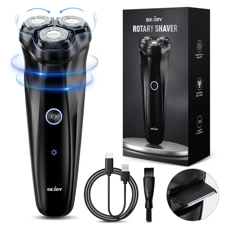 Electric Razor For Men, Dry&Wet 3D Men's Electric Shaver With Pop-up Trimmer, Rechargeable Rotary Shaving Machines, Father's Day Gift For Father Dad Men Husband Boyfriend