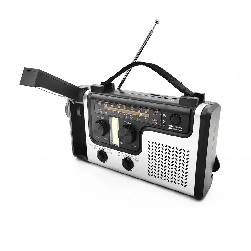 Solar Hand Crank Emergency Radio AM/FM/SW Multi-band With Flashlight, Reading Light, Siren, Mobile Phone Charging Function