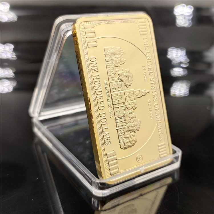 USA 100 Dollar Bullion 24k Gold Bar American Metal Coin Golden Bars USD With Capsule Souvenir Gifts