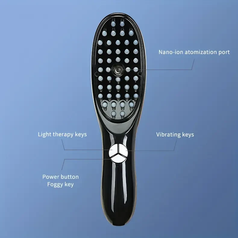 1pc HairGenic USB Rechargeable Electric Scalp Massager Comb - Vibration Hair Growth Tool with 400mAh Lithium Polymer Battery, Portable Head Relaxation Device for Home Use, Hair Care Gift