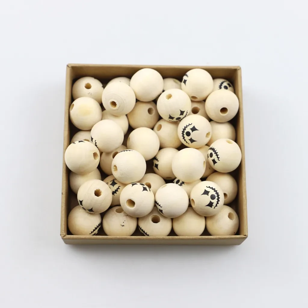 Wooden Halloween Colorful Wooden Bead Wooden Beads Pieces Accessories Crafts