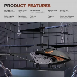 3.5 Channel SYMA Q20 UFO RC Helicopter - One-Key Takeoff/Landing, Gyro Stabilizer, High & Low Speed, Easy-to-Fly Indoor Aircraft for Beginners with Remote Control