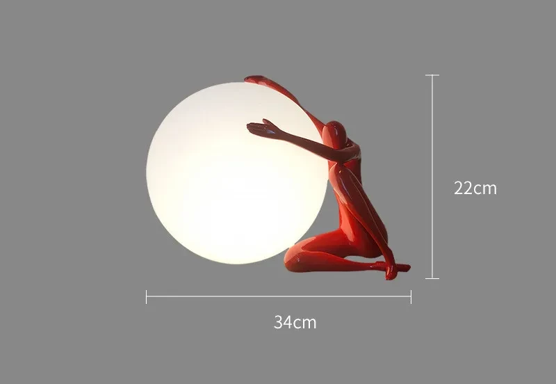 Creative Personality Bedside Lamp Round Ball Net Red