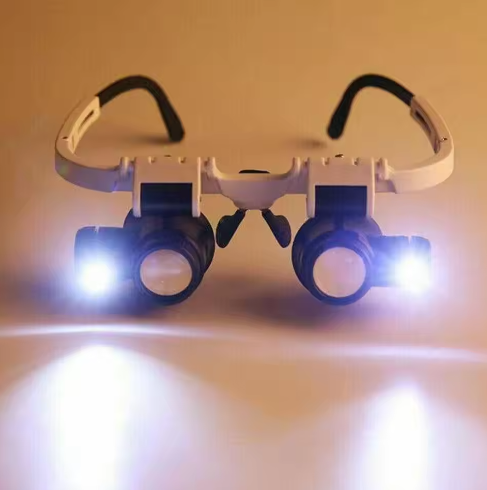 2XLED Watch Jeweler Repair Magnifier Head-Mounted