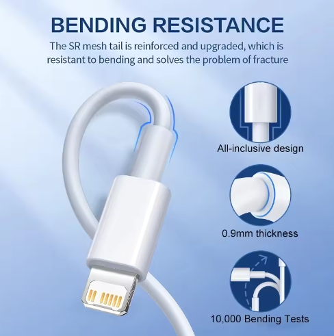 USB Cable For iPhone 14 13 12 11 Pro Max Mini 6 7 8 Plus XS X XR SE iPad 20W Phone Data Sync Fast Charging Wire