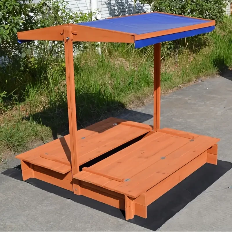 1pc Wooden Sandpit with Canopy
