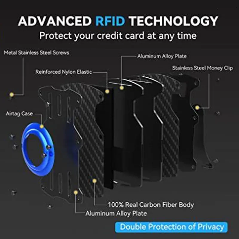 Aluminum Alloy With Airtag Wallet Men's Ultra-thin Tracker