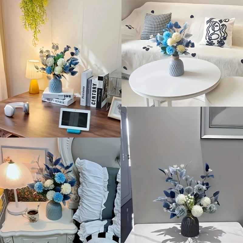 1pc Blue Artificial Hydrangea Bouquet Perfect for Home & Table Decor, Ideal for Halloween, Christmas, Valentine's, Thanksgiving, Mother's Day