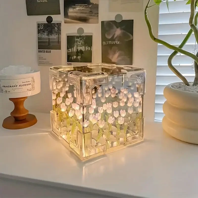 LED Tulip Night Light Box