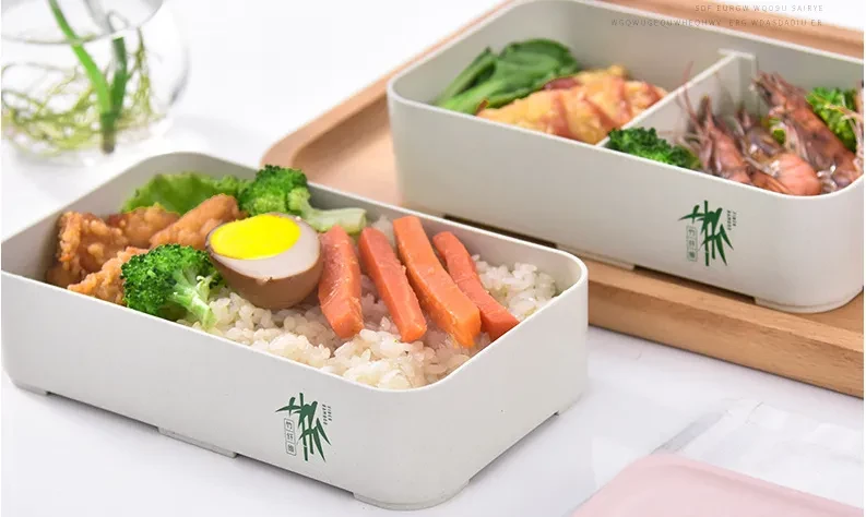 Eco-friendly bamboo 3-layer lunch box microwave safe bento