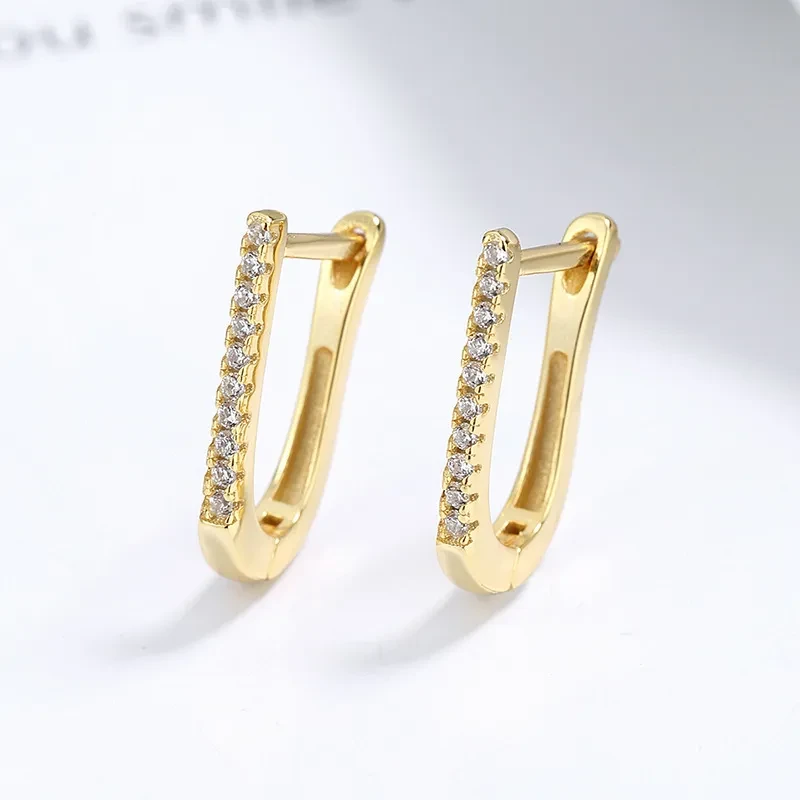 Silver Geometric U-shaped Earrings Women