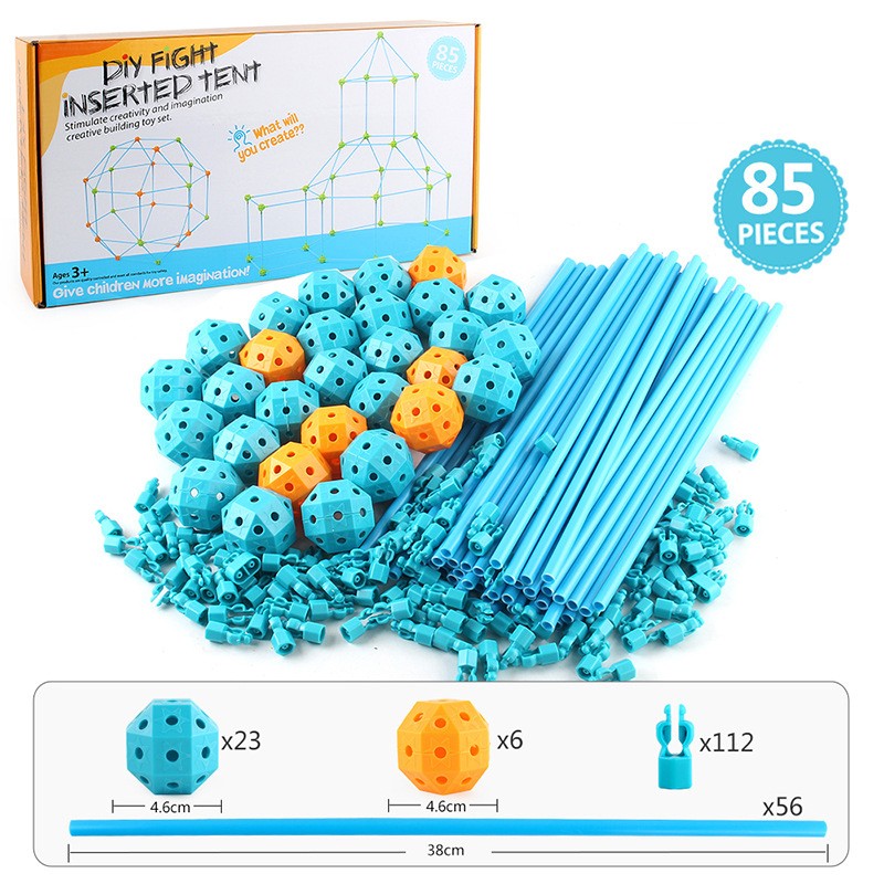 Children's DIY Building Castle Beading Tent Toy  STEM Large Building Blocks Game House