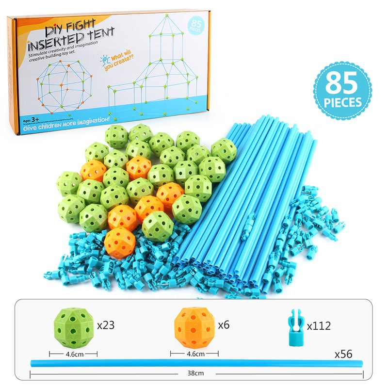 Children's DIY Building Castle Beading Tent Toy STEM Large Building Blocks Game House