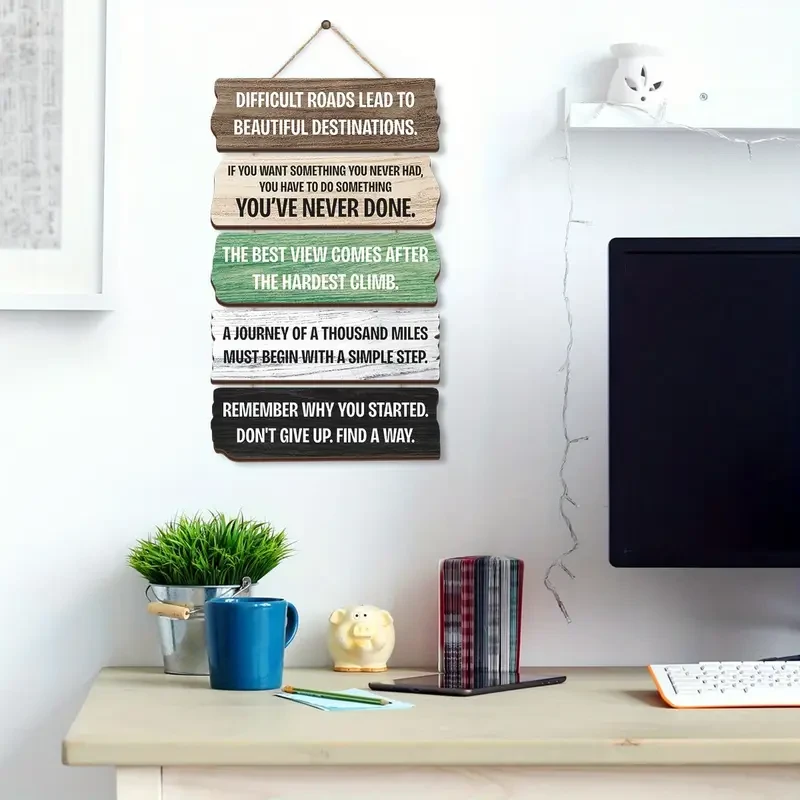 1 Set Vintage-Style Inspirational Quotes Wall Hangings Decor