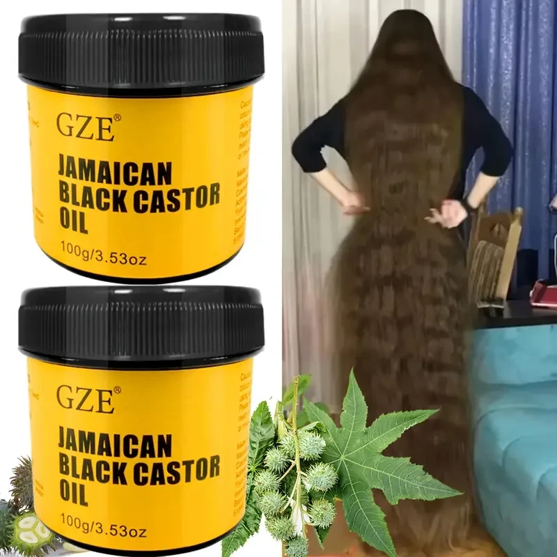 2pcs/Set Jamaican Black Castor Oil, Strengthens Hair And Scalp Care