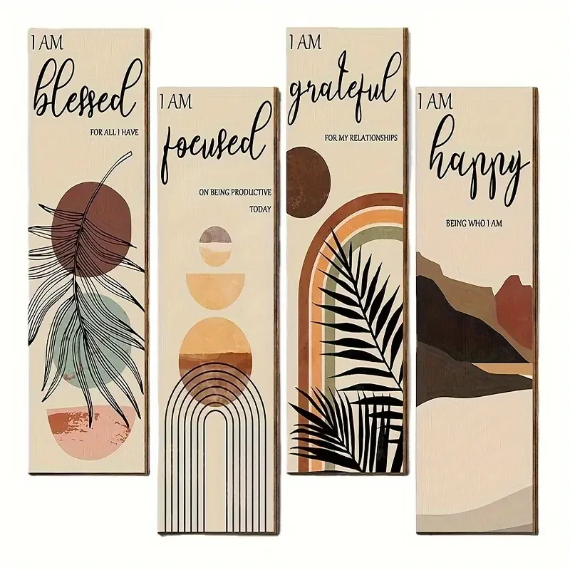 4-Piece Inspirational Wooden Wall Art Set
