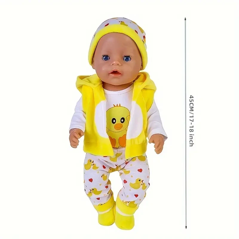 5pcs Set of Clothes for Cute Yellow Duck Toy Doll