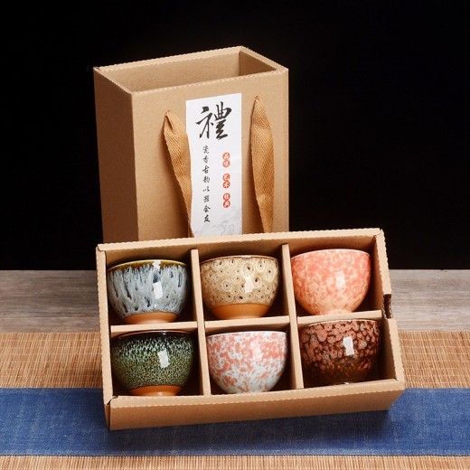 Colorful Teacup Tea Set Gift Box Suit