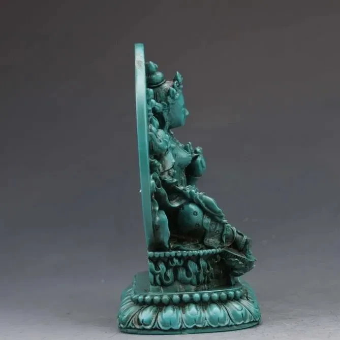 Natural Raw Turquoise Doumu Statue Ornament