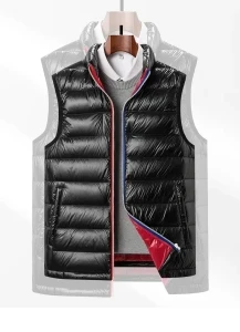 middle-aged men's goose down vest, warm men's vest, thickening stand collar vest, all-matching men's winter vest, men's fashion vest, goose down insulated vest, winter outerwear for men, windproof men's vest, water-resistant vest, middle-aged fashion, war
