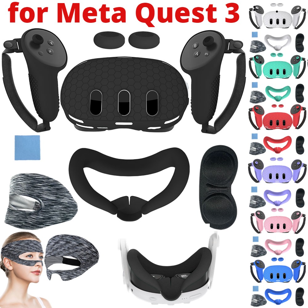 7PCS Silicone Protective Cover Set for Meta Quest 3