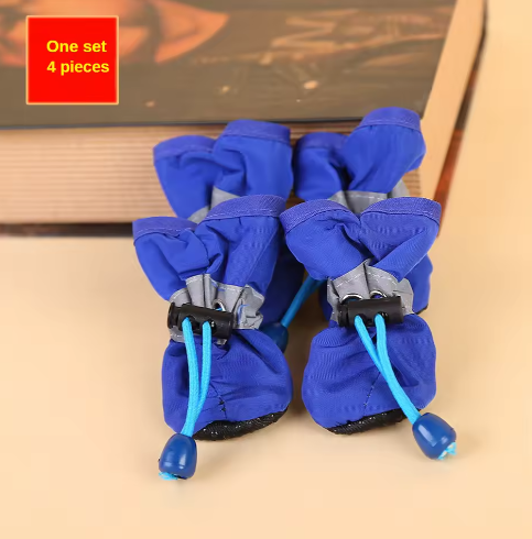 4Pcs/set Waterproof Pet Dog Shoes Anti-slip Rain Boots Footwear for Small Cats Dogs Puppy Dog Pet Booties Pet Paw Accessories