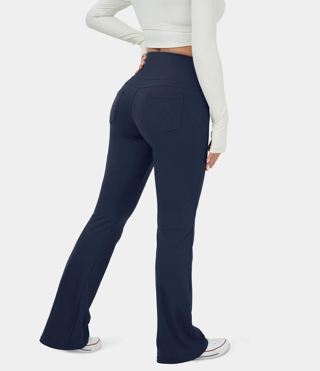 High Waisted Back Pocket Flare Yoga Leggings